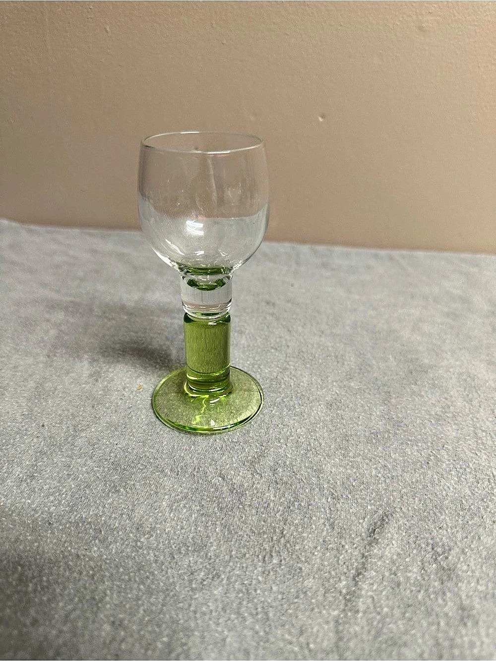 Green & Clear Stemmed Glass